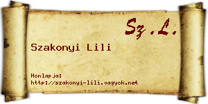 Szakonyi Lili névjegykártya