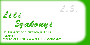 lili szakonyi business card